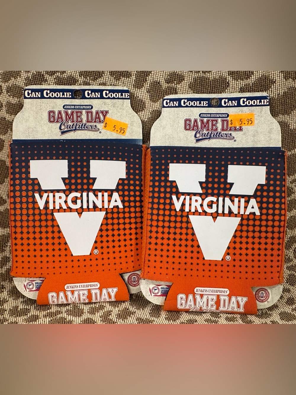 Lot of 2 Virginia Cavaliers Insulating Can Coolie Koozie~Game Day Outfitters~NWT